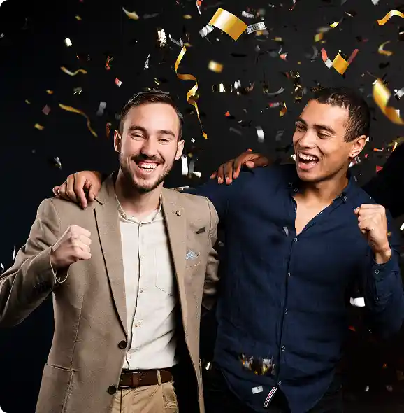 Winners celebrating prizes from Spectrum solar eclipse promotions and raffles.