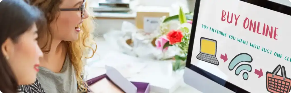 People learning about online sales and affiliate marketing on a computer screen.